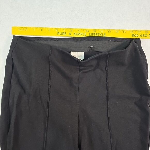 Chico's So Slimming Juliet Pants Straight Leg Black Ponte Size 2 -12 Side Zip - Picture 6 of 9